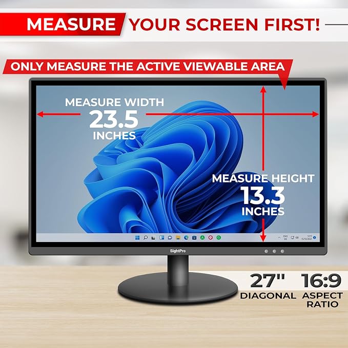 SightPro 27 Inch 16:9 Computer Privacy Screen Filter - Image 2