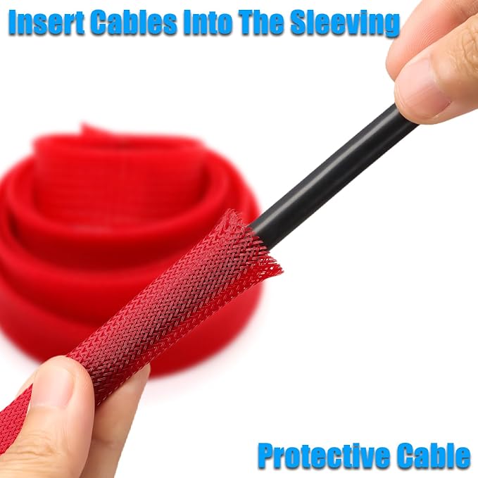 25ft PET Expandable Braided Cable Sleeve 1/4inch Pet Braided Cable Sleeve - Image 4