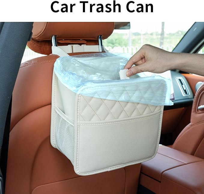 FrgKbTm Car Seat Back Hanging Bag Car Document Holder Multi-Pocket Bottle Bag - Image 4