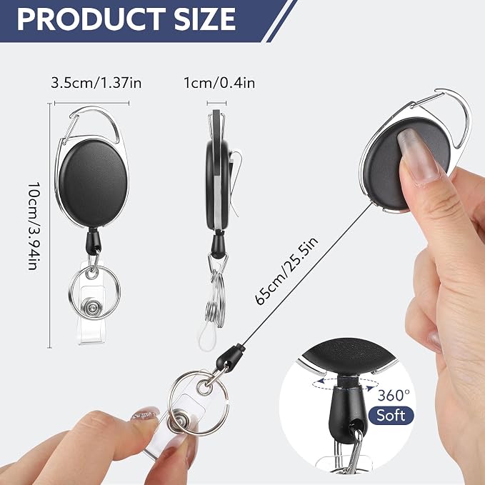120 Pack Badge Reels Retractable ID Badge Holder - Image 2