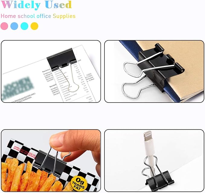 Small Binder Clips, 96 Pack, 3/4 Inch, Standard 19mm, Capacity 0.31 Inch - Image 6
