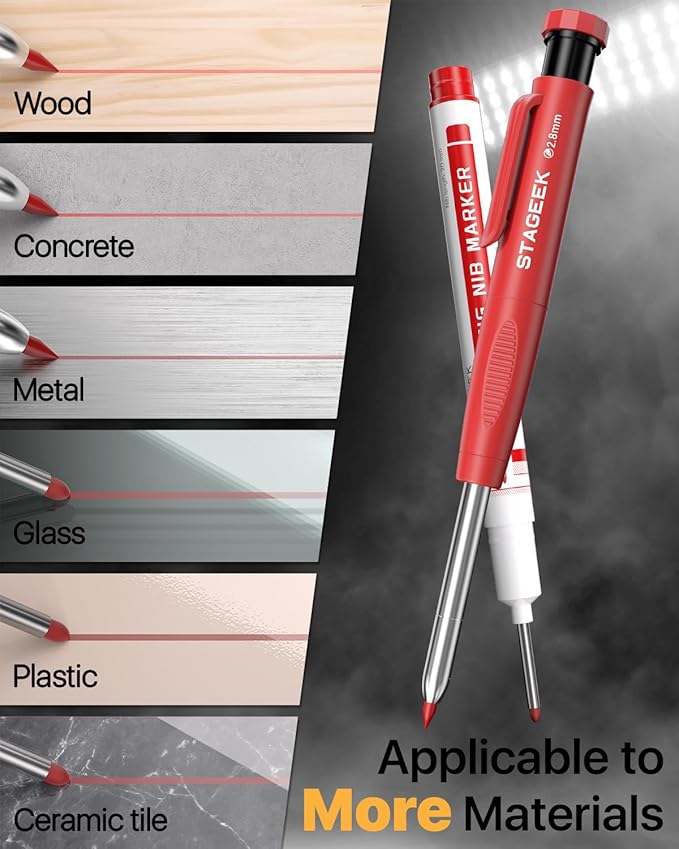 Carpenter Pencils with Sharpener, 2.8mm Mechanical Pencil Set with 26 Refills - Image 3