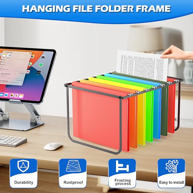 1 Pack Legal and Letter Size Hanging File Folder Frame Desk Organizer Destop - Image 6