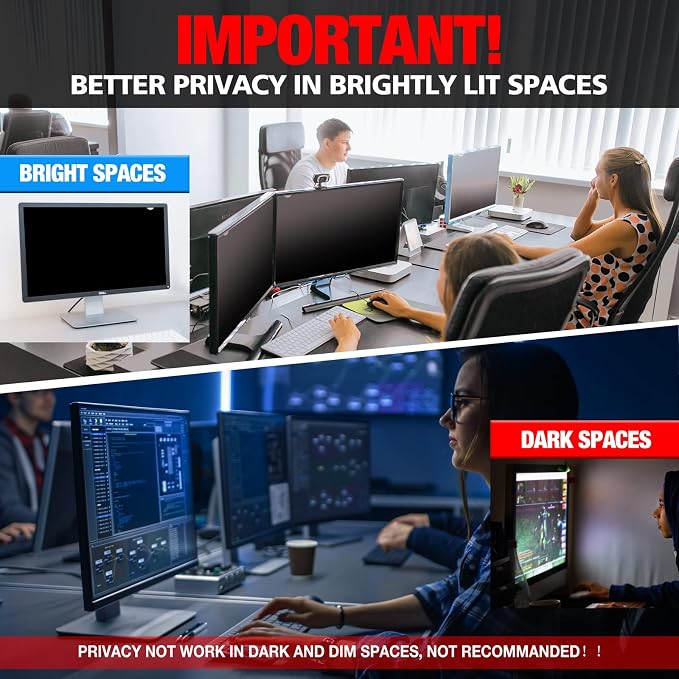 Computer Privacy Screen Filter for 23 Inch 16:9 Widescreen Monitor, - Image 5
