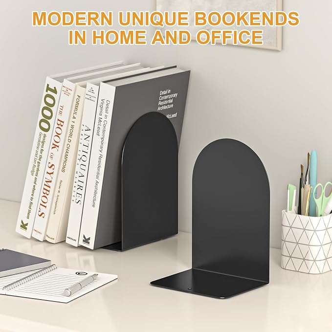 Bookend 6 Pieces, Metal Round Bookends - Image 4