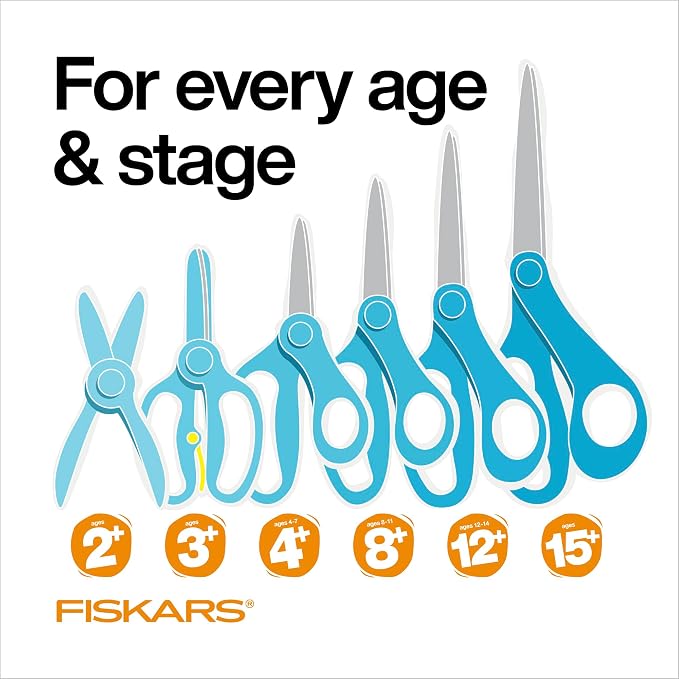 Fiskars 7" SoftGrip Left-Handed Student Glitter Scissors - Image 11
