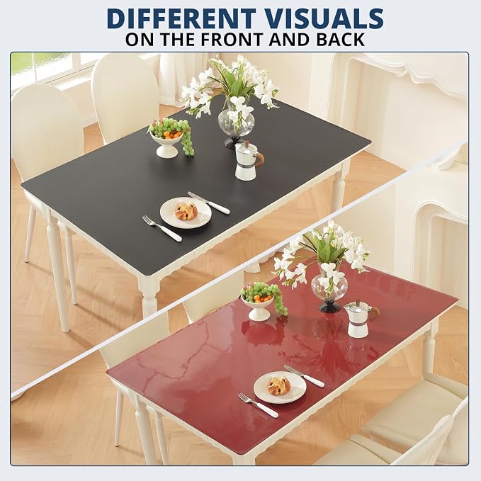 OstepDecor Black Table Cover Protector 36 x 54 Inch, 1.5mm Thick Plastic Table - Image 7