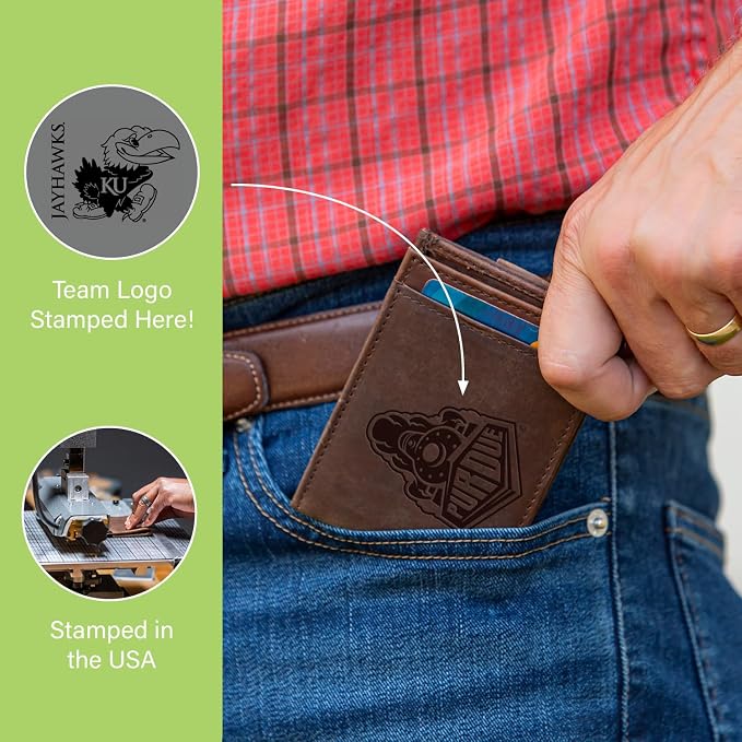 Team Sports America NCAA University of Kansas Front Pocket Slim Wallet - Image 7