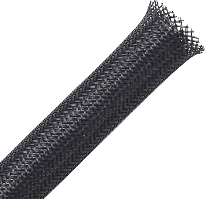 25ft - 1.25 inch PET Expandable Braided Sleeving – Black – Alex Tech Braided by AlexTech