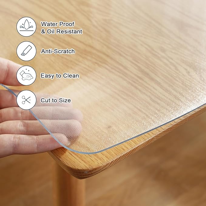 LovePads Frosted Table Cover Protector 40 x 84 Inch, 1.5mm Thick Plastic Table - Image 3