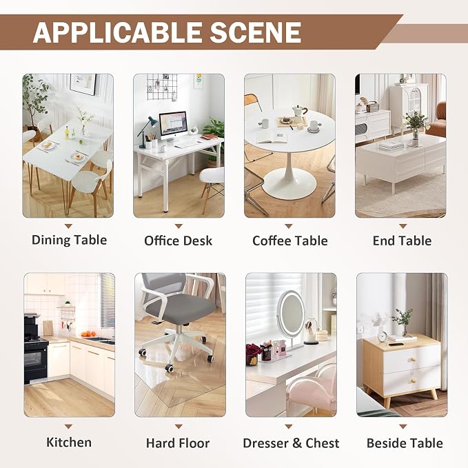 LovePads Clear Table Cover Protector, 22 x 60 Inch 2mm Thick Plastic Table Cover - Image 6