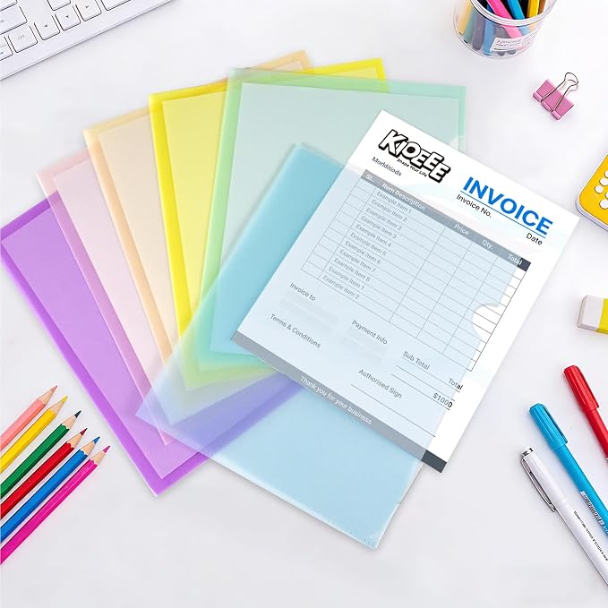 12 Pack Plastic File Folders, Letter Size Clear Project Sleeves - Image 5