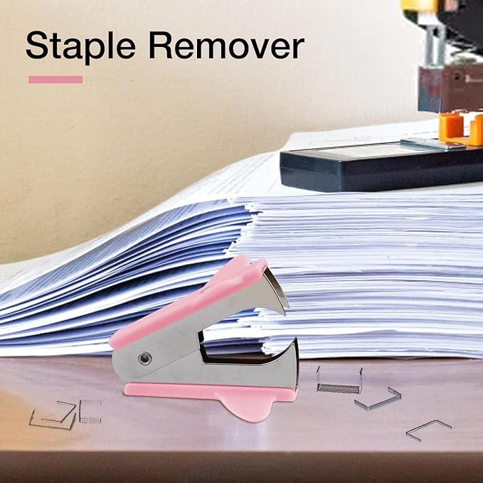 Pink Staple Remover, Staple Puller Tool, Modern Plastic Office School Supplies - Image 5