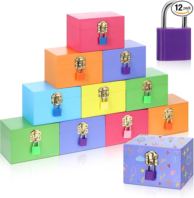 CroBlissful 12 Set 24 Pcs Unfinished Wooden Box by CroBlissful