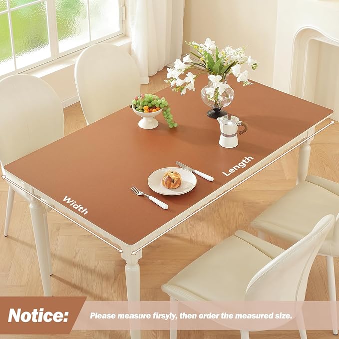 OstepDecor Brown Table Cover Protector 36 x 54 Inch, 1.5mm Thick Plastic Table - Image 2
