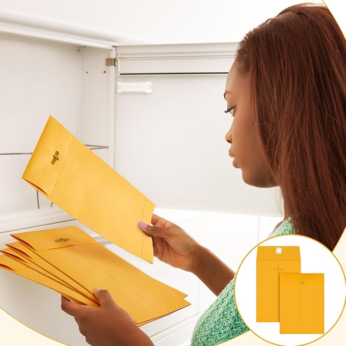 Geyee 50 Pcs 6 x 9 Inch Clasp Envelopes Letter Size Mailing Envelopes - Image 6