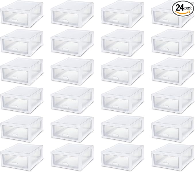 Sterilite 24-Pack 16 Quart Stacking Drawer, Accessories, Craft Supplies by Sterilite