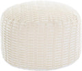 HOMBYS Unstuffed Ottoman Pouf Cover, Round Faux Fur Foot Stool, Fuzzy Chair by HOMBYS