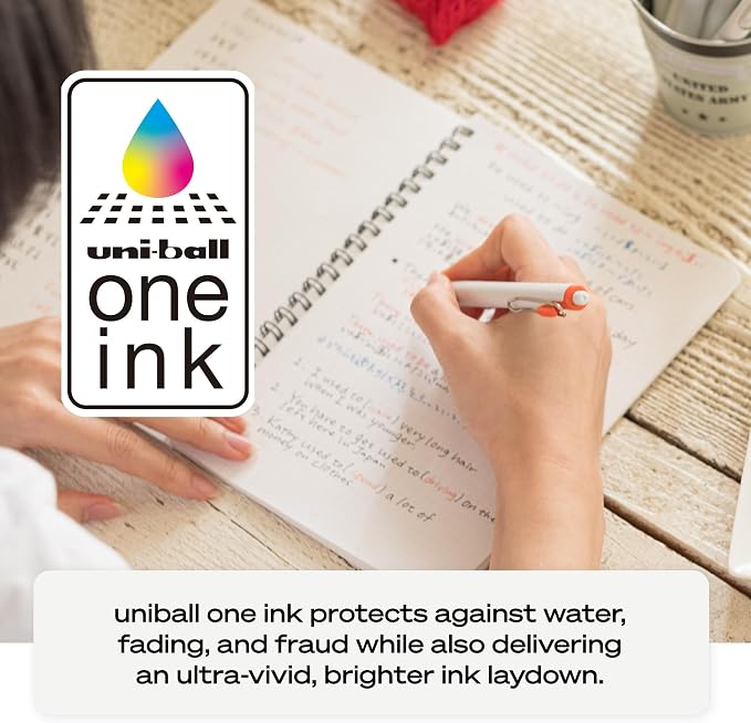 uniball one Retractable Gel Pens, Medium Point, 5 Pack - Image 8