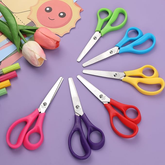 BURVAGY 48Pack 5.5" Safety Small School Kids Student Round Blunt Tip Craft - Image 9