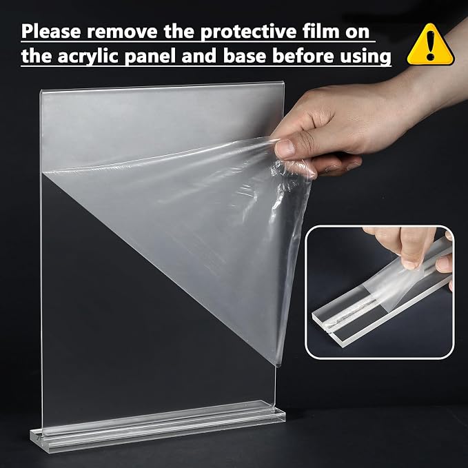 MaxGear Acrylic Sign Holder 8.5 x 11 Double Sided Display Stand, 10 Pack | - Image 2