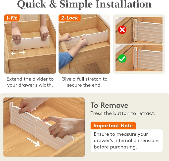 Lifewit 4 Pack 5" High Drawer Dividers - Image 5