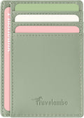 Travelambo Slim Wallet Front Pocket Minimalist Leather RFID Blocking Medium Size by Travelambo