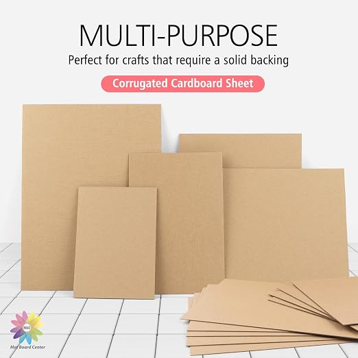 Mat Board Center, 50 Corrugated Cardboard Sheets 10x10 Inches Flat Card Board - Image 4
