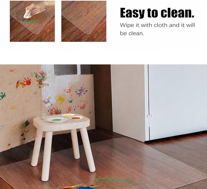 Kuyal Clear Chair mat for Hardwood Floor 46 x 60 inches Transparent Floor Mats - Image 3