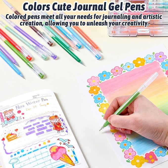 Gel Pens Set for Coloring, 72 Colors Gel Pens Markers for Adult Coloring Books - Image 5