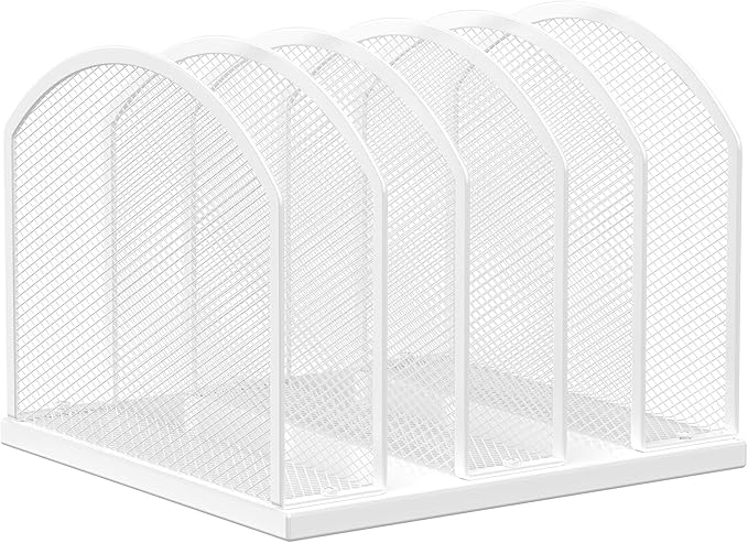 Gawerk 5-Section Vertical Desktop Organizer, 5-Section Mesh File Folder Stand by Gawerk