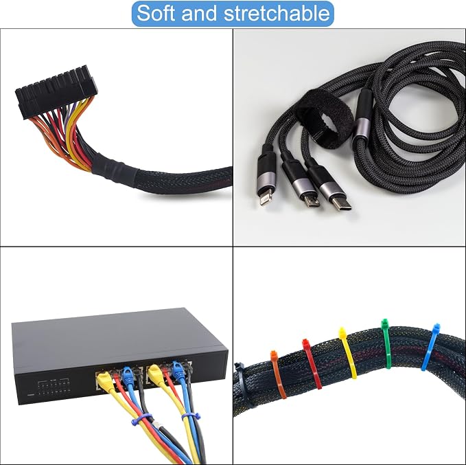 25ft PET Expandable Wire Loom 1/4 Inch, PET Braided Wire Sleeving Cable - Image 6