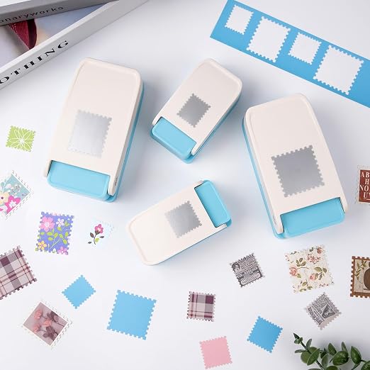 4 Pack Stamp Punch, 1.5" Square Stamp Puncher, 1.5"X1.25" & 1X0.8inch - Image 2