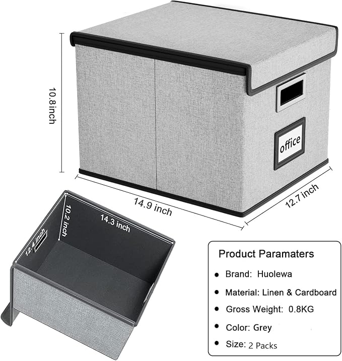 Collapsible File Storage Organizer Boxes - Image 6