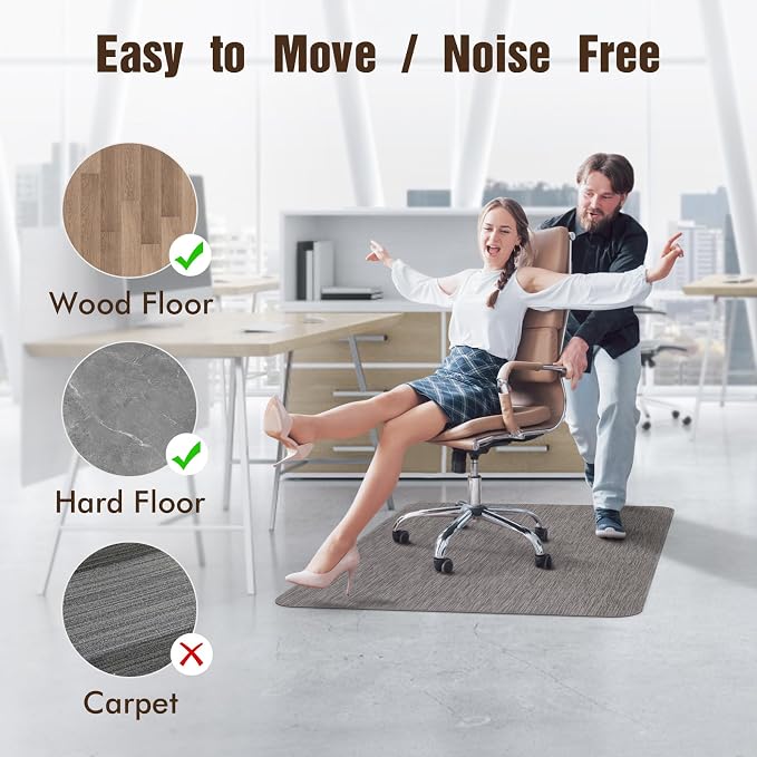 Blvornl Office Chair Mat for Hardwood Floor, Large Anti-Slip Hard Floor - Image 2