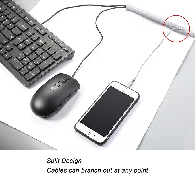 10ft - 1 inch Braided Cable Management Sleeve Cord Protector - Self-Wrapping - Image 3