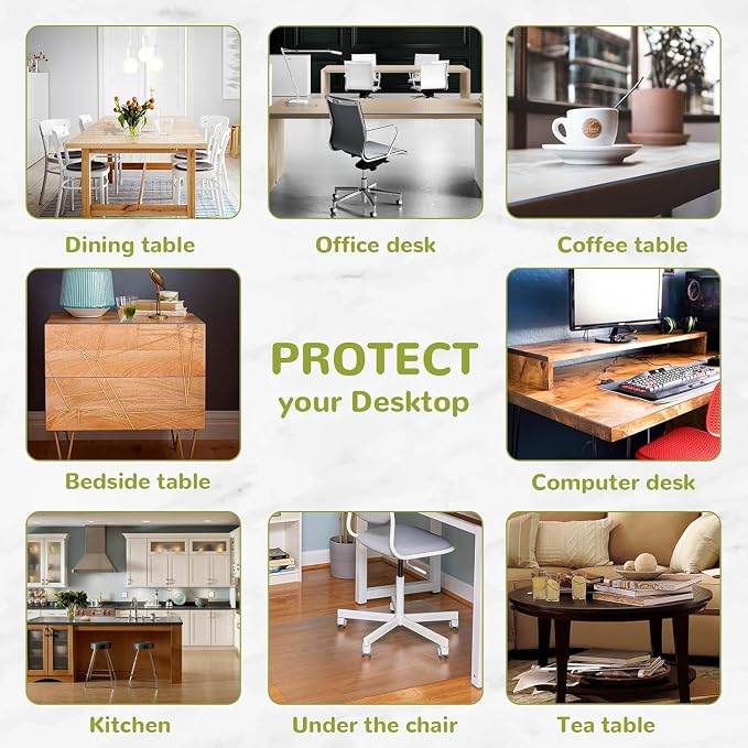 19x39 Inch All-in-One Desk Protector Mat, 1.5mm Thick Plastic - Image 6
