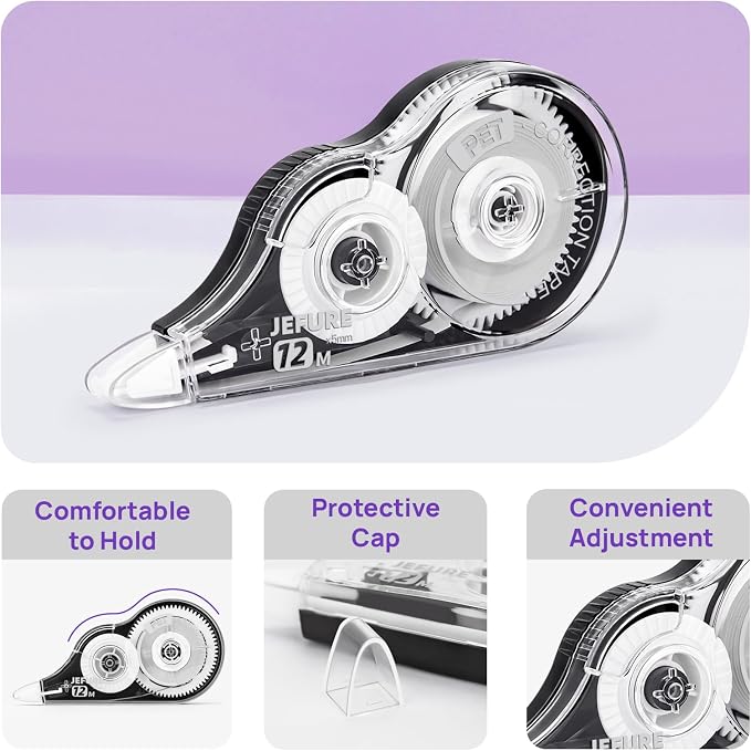 4 Pcs Correction Tape, 39.37 Ft White Wrong Out Tear-Resistant Bulk, Instant - Image 3