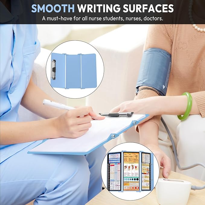 Nursing Clipboard Foldable, Foldable Clipboard w/Nursing Edition Cheat Charts - Image 4