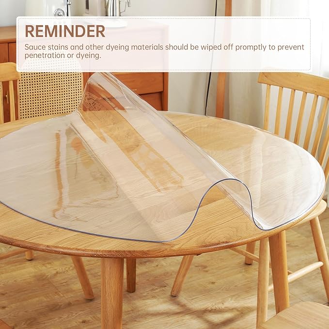 Warmstar Clear Table Protector 2mm Thick, Dia.47 Inch Round Clear Table Cover - Image 4