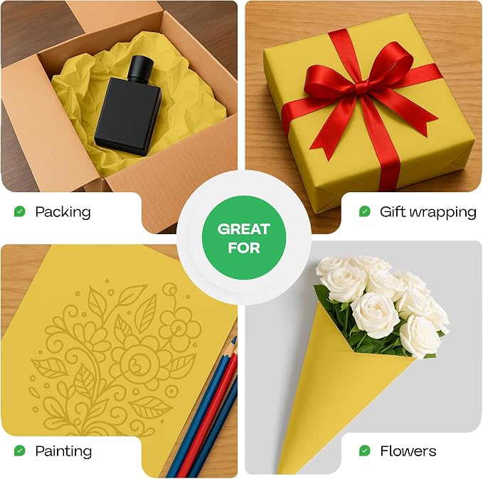 Yellow Kraft Paper Roll 12" x 1200" - Image 6