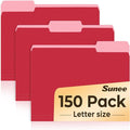 SUNEE File Folders, 150 Pack Manilla Folders 8.5 x 11, Colored File Folders by SUNEE