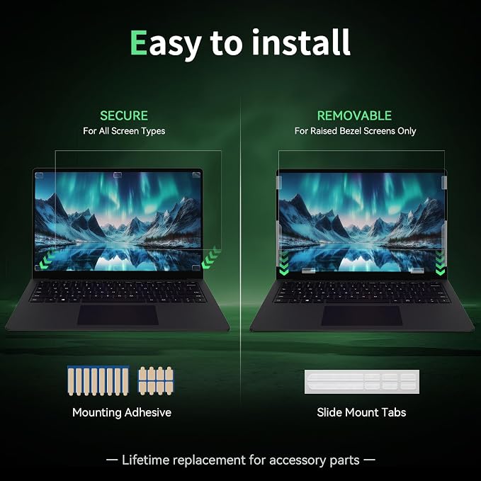Laptop Privacy Screen 15.6 Inc for 16:9 Aspect Ratio Screen Protector, - Image 4