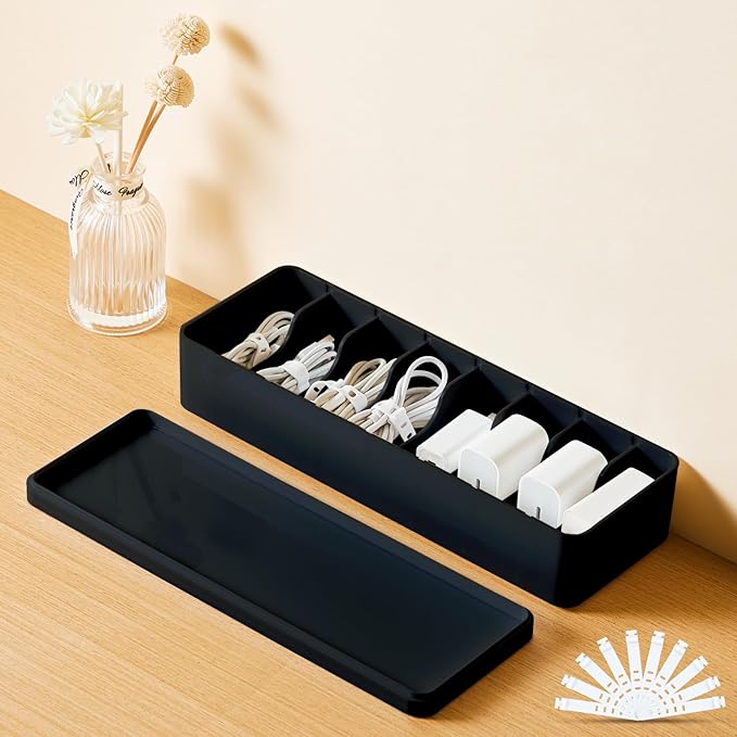 Tatuo 1 Pcs Cord Organizer for Drawer Desktop, Cable Organizer Box by Tatuo