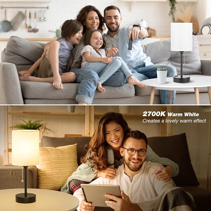 Bedside Table lamp for Bedroom Set of 2 - Image 5