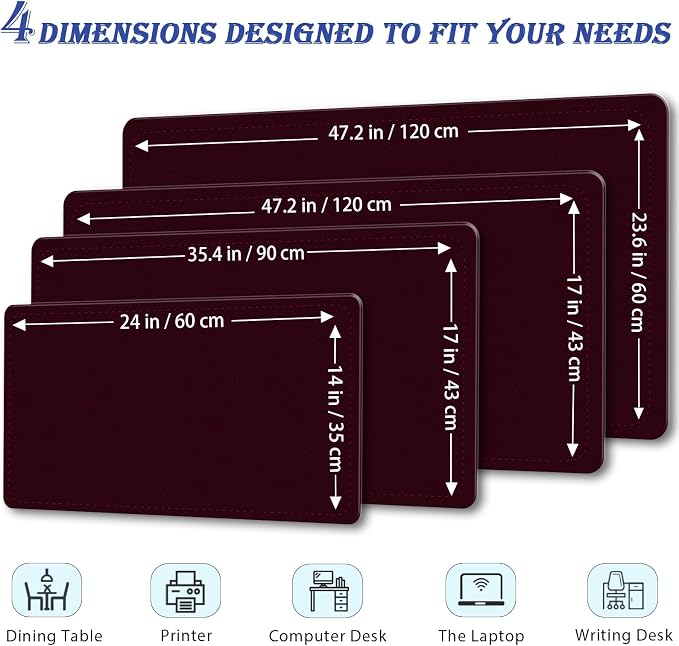 Non-Slip Desk Pad, PU Leather Desk Mat - Image 2