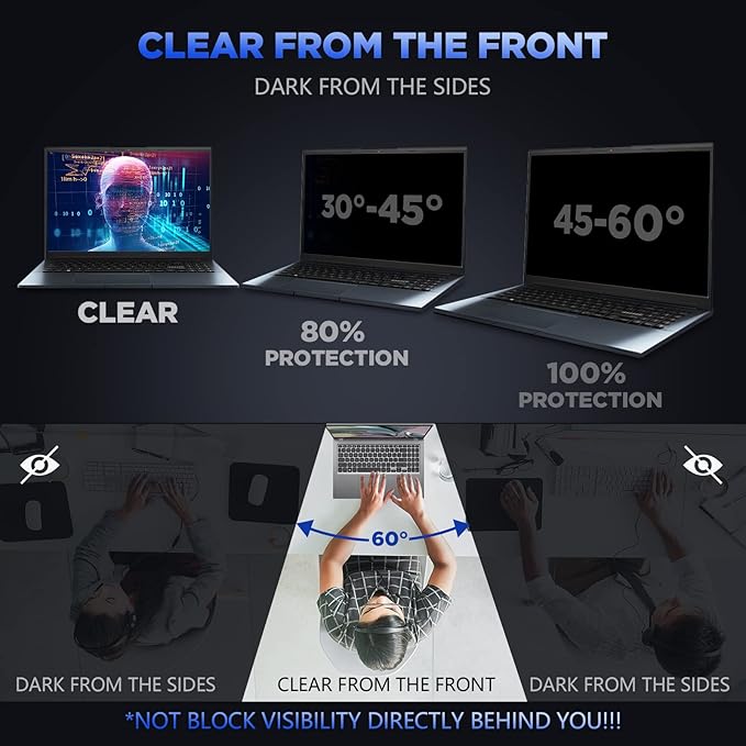 Magicmoon 15.6" Privacy Filter Screen Protector, Anti-Spy/Glare Film - Image 5