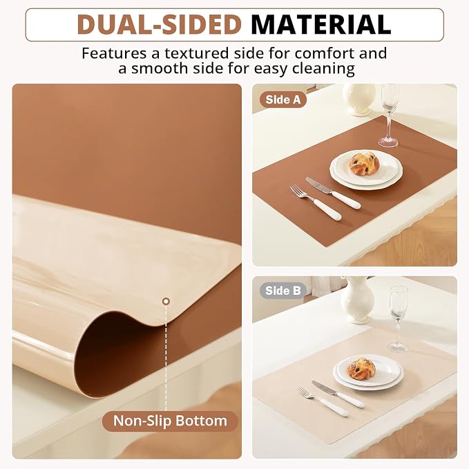 OstepDecor Brown Table Cover Protector 30 x 72 Inch, 1.5mm Thick Plastic Table - Image 3