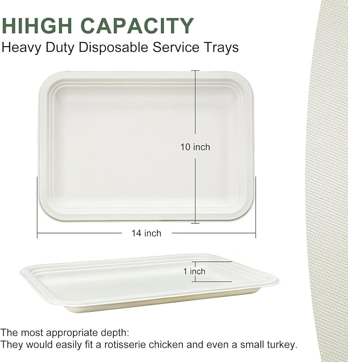 14 Inch Disposable Food Trays, 105 Pack | Disposable Serving Tray, Crawfish - Image 2