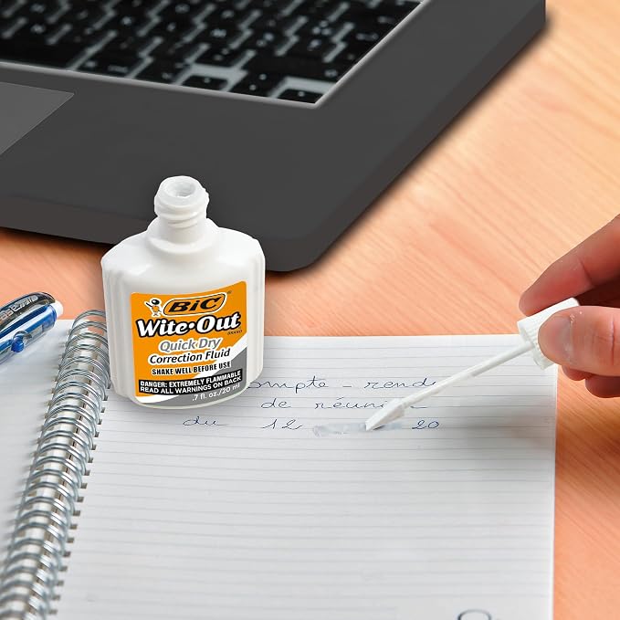 BIC Wite-Out Correction Fluid, 20mL | Quick Dry | Easy Application | 2-Pack - Image 2